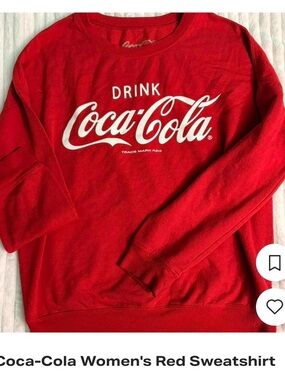 Coca Cola Red Crewneck Sweatshirt with White Logo Small